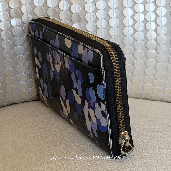 KATE SPADE floral multi-compartment multi-zip purse large wallet card holder - Picture 5 of 17